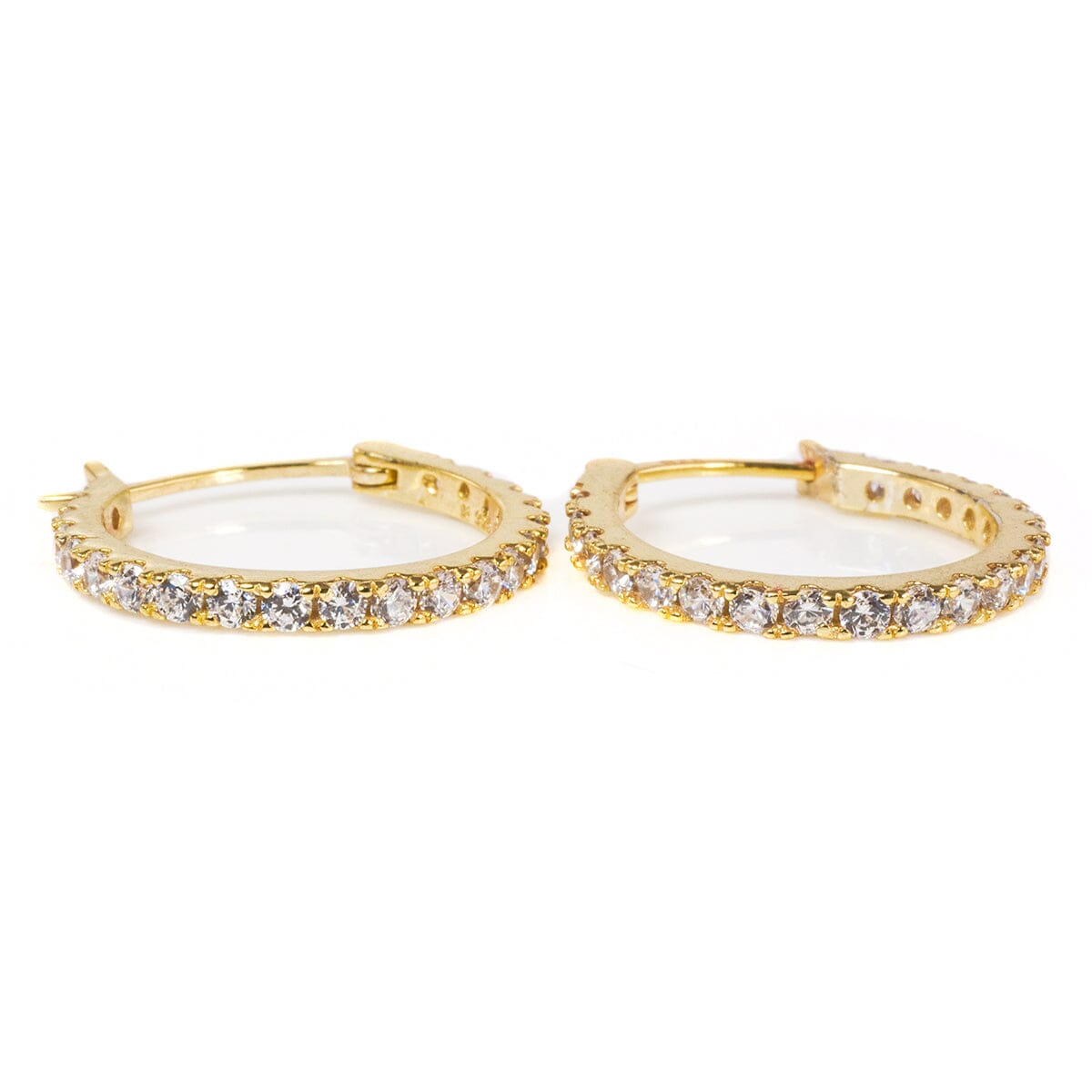 Great Lakes Boutique Gold Plated Cubic Zirconia Hoop Earrings