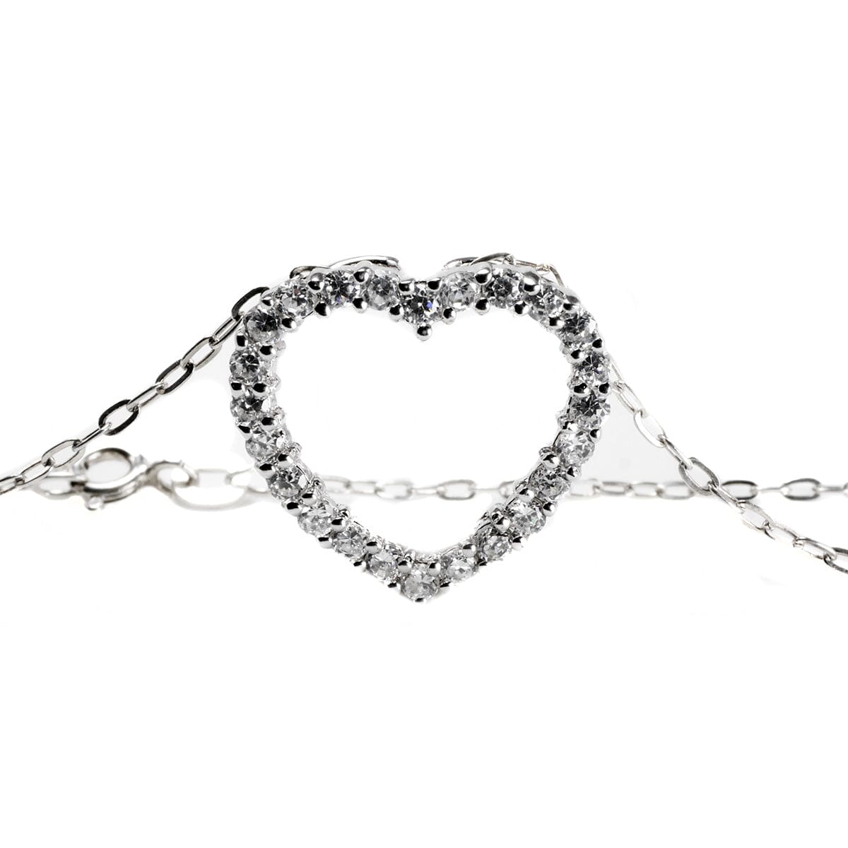 Great Lakes Boutique Silver &amp; Cubic Zirconia Heart Necklace