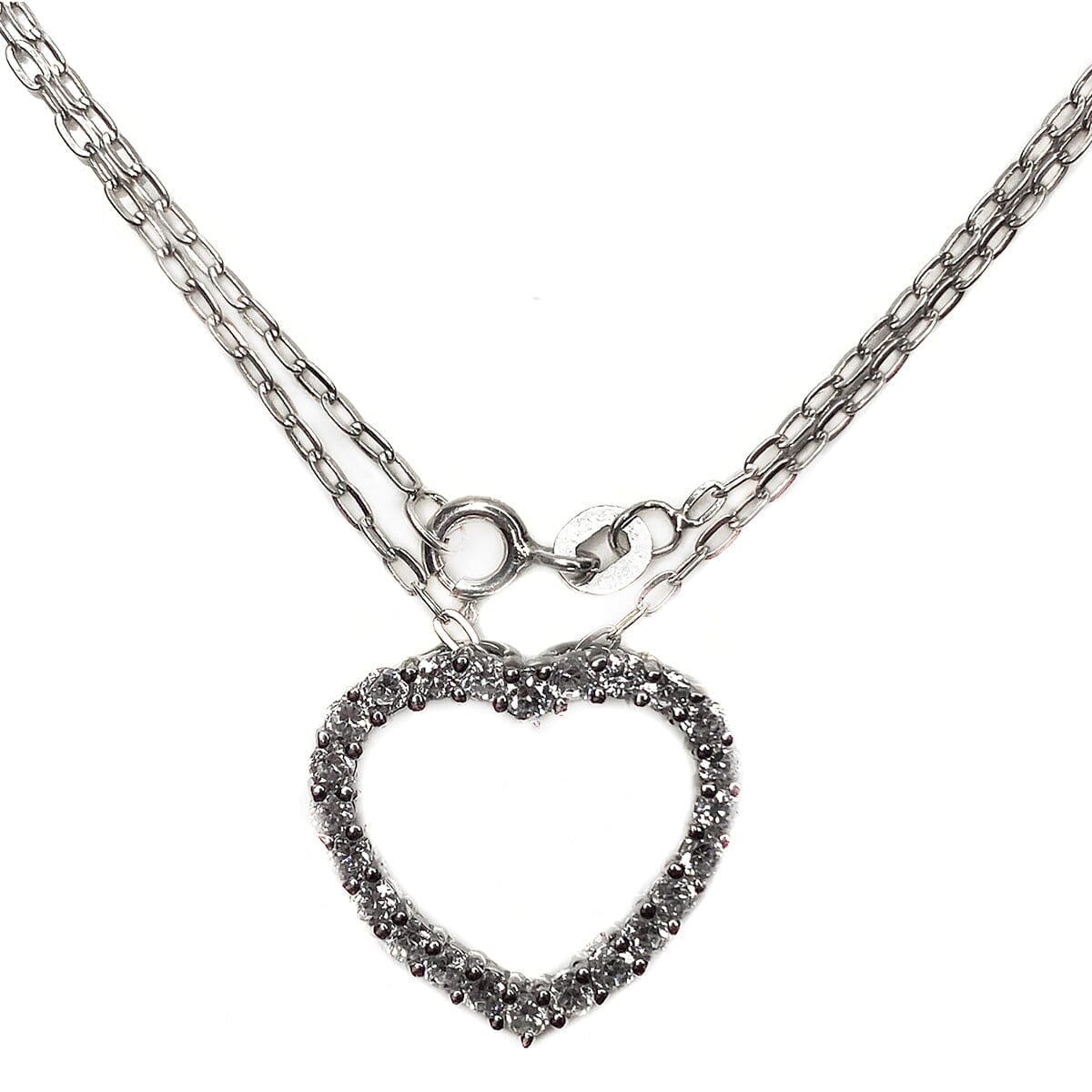Great Lakes Boutique Silver &amp; Cubic Zirconia Heart Necklace