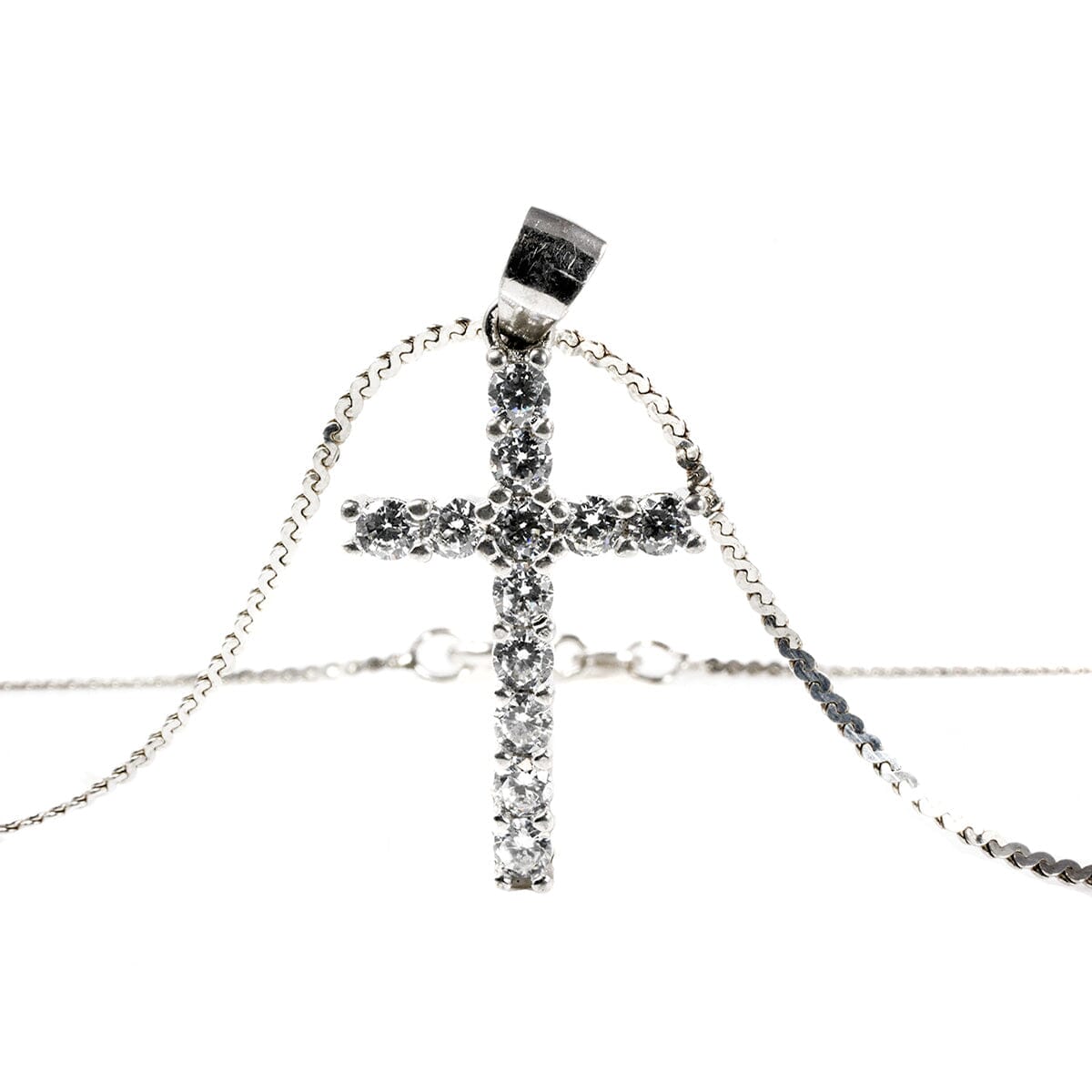 Great Lakes Boutique Silver &amp; Cubic Zirconia Cross Necklace