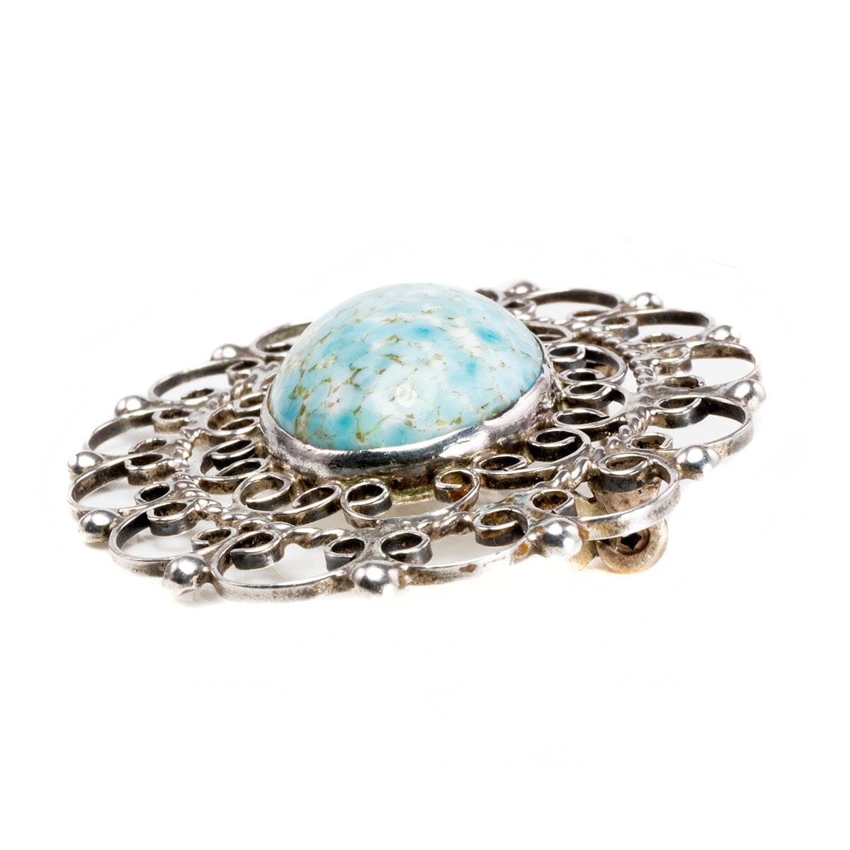 Great Lakes Boutique Silver &amp; Larimar Pendant or Brooch