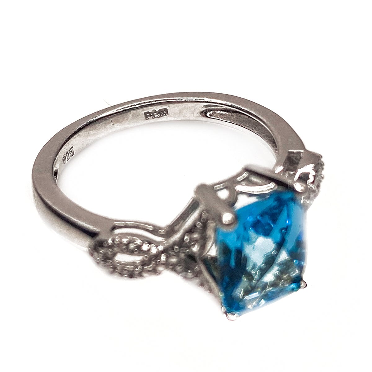 Great Lakes Boutique Silver Aquamarine &amp; Diamond Ring