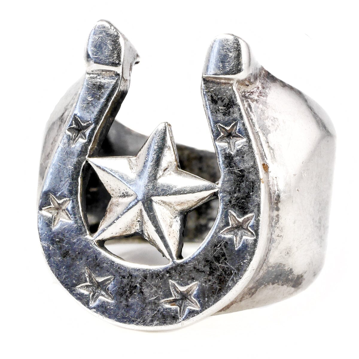 Great Lakes Boutique Silver Texas Lone Star Horse Shoe Ring