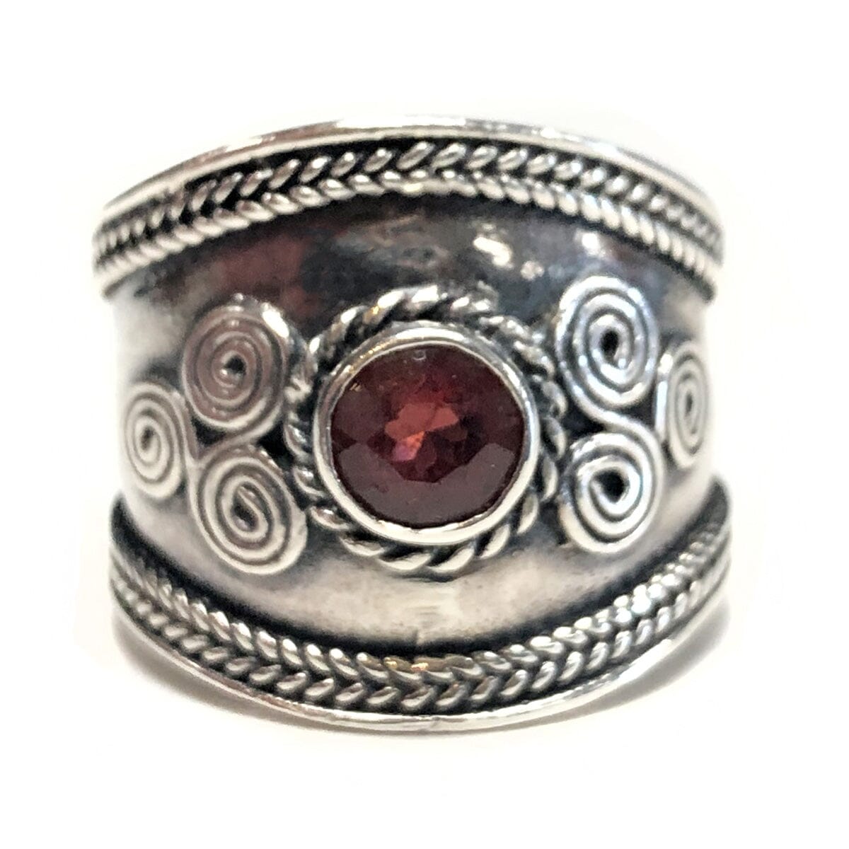 Great Lakes Coin Indian Silver &amp; Garnet Ring