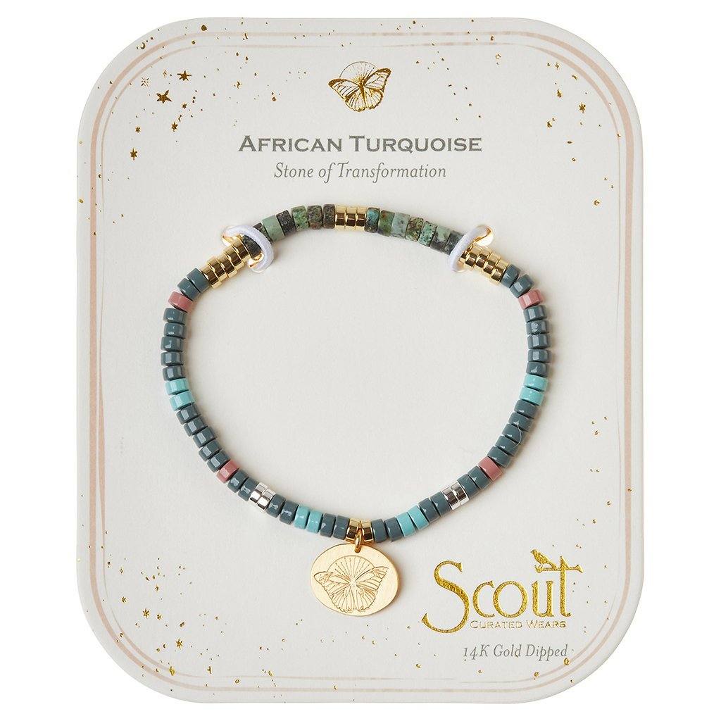 Scout Curated Wears Stone Intention Charm Bracelet African Turquoise & Gold