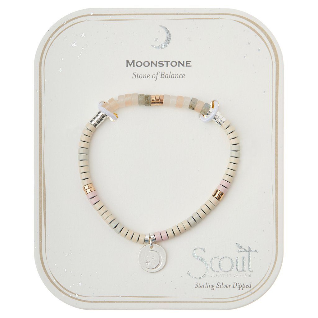 Scout Curated Wears Stone Intention Charm Bracelet Moonstone Silver &amp; Gold